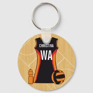 Unik Personlig Netball Nyckelring