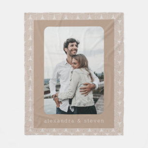 Unik personlig Photo Modern Taupe Brown Fleecefilt