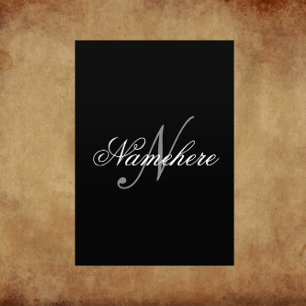 Unik Personlig, svartvit Namn-monogram Flygblad