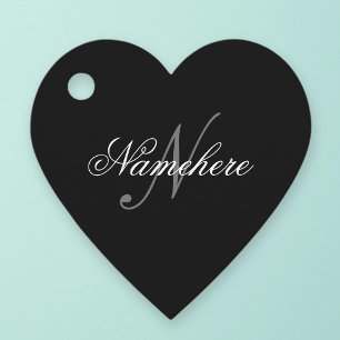 Unik Personlig, svartvit Namn-monogram Gåvor Etiketter