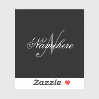 Unik Personlig, svartvit Namn-monogram Klistermärken