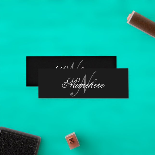 Unik Personlig, svartvit Namn-monogram Lojalitetskort (Skapare uppladdad)