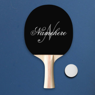 Unik Personlig, svartvit Namn-monogram Pingisracket