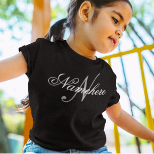 Unik Personlig, svartvit Namn-monogram T Shirt