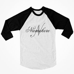 Unik Personlig, svartvit Namn-monogram T Shirt
