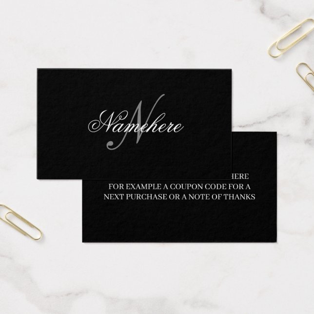 Unik Personlig, svartvit Namn-monogram Visitkort (Kontor)