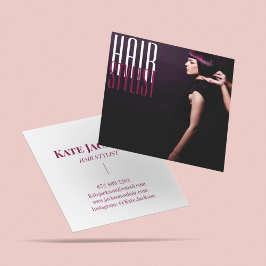 Unik Photo Beauty Salon Hairdresser Hairstylist Fyrkantigt Visitkort