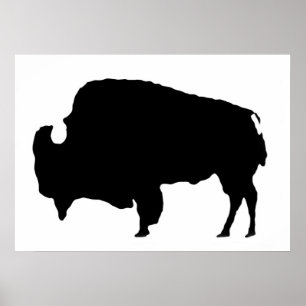 Unik Poster av Buffalo Bison Silhouette med popkon