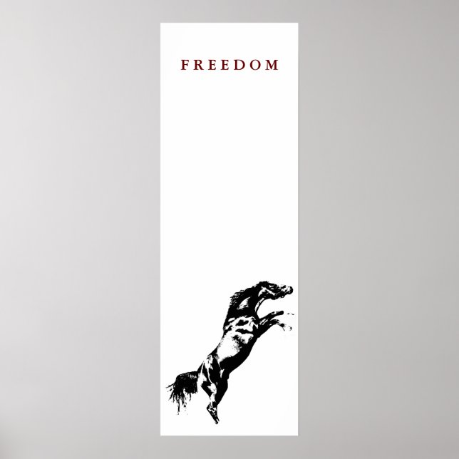 Unik Poster av Motivational Freedom Horse (Framsidan)