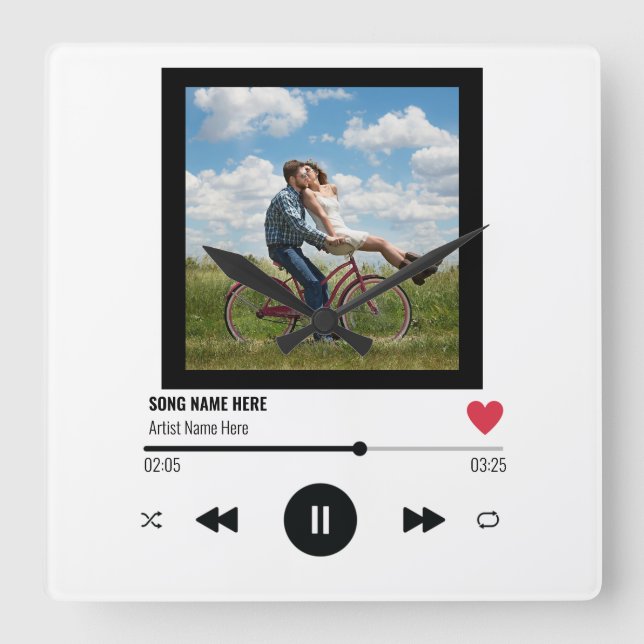 Unik presentmusik för anpassningsbar på Älskare i  Fyrkantig Klocka (Framsida)