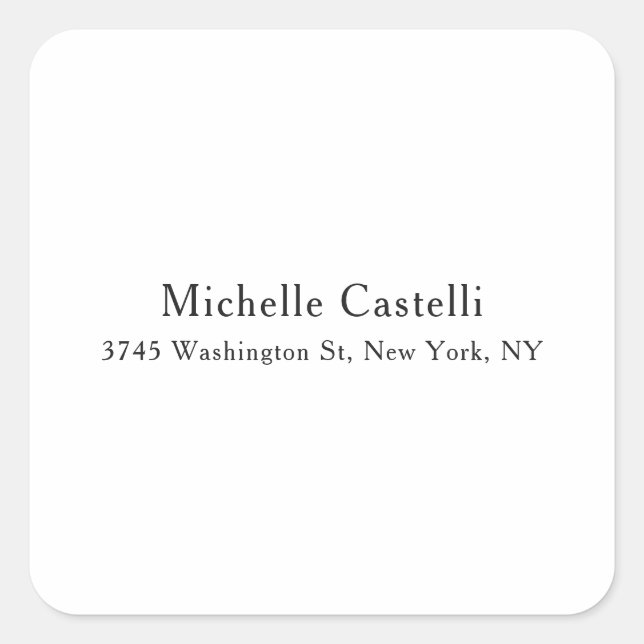 Unik professionell, klassiskt enkelt fyrkantigt klistermärke (Framsida)