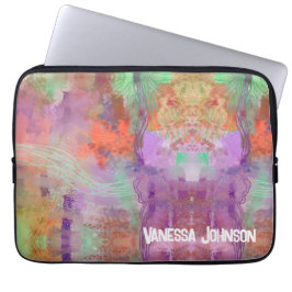 Unik psykedelisk abstrakt grönt för personlig mint laptop fodral