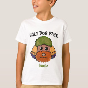 Unik Pudel ful hund ansikte T-Shirt
