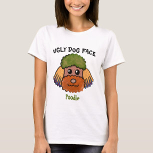 Unik Pudel ful hund ansikte T-Shirt