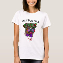 Unik pug i solglasögon ful hund ansikte T-Shirt