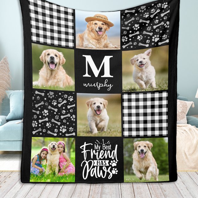 Unik Quilt Hund älskare för fotokollage-Personlig Fleecefilt (Skapare uppladdad)
