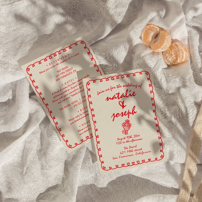 Unik quirky för Hand plockade på en Bröllop Inbjudningar (Skapare uppladdad)