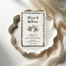 Unik Quirky Hand plockade Retro Bröllop