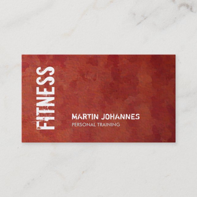 Unik Red Brown Fitness Personal Trainer Visitkort (Framsida)