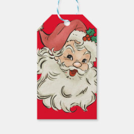 Unik Red Retro-jultomten Presentetikett