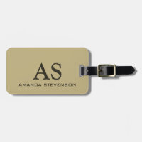 Unik resagetagg för Färg-monogram i Beige