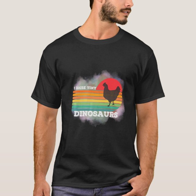 Unik Retro 70-tals solnedgång Jag föder små kyckli T Shirt (Framsida)
