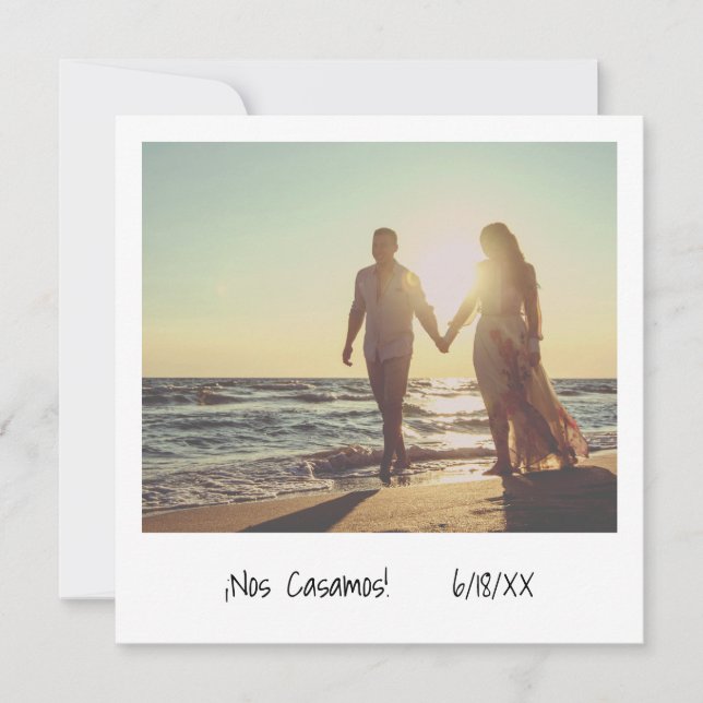 Unik Retro-snabbfoto från spanska Bröllop Inbjudningar (Framsida)