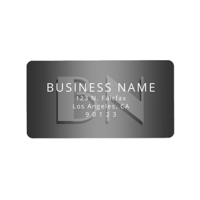 Unik Returadress för monogram Grått-övertoning Adressetikett (Framsidan)