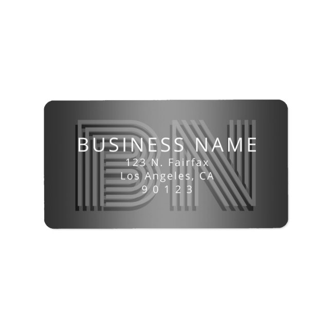 Unik Returadress för Retromodern monogram Adressetikett (Framsidan)