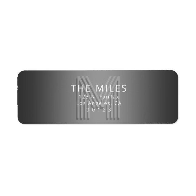 Unik Returadress för Retromodern monogram Returadress Etikett (Framsidan)