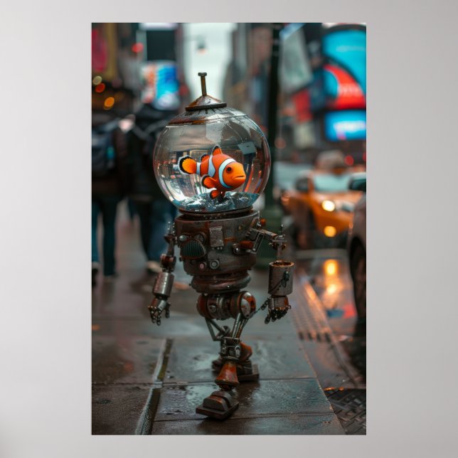 Unik robot-utformning - Poster av fiskskaft (Framsidan)
