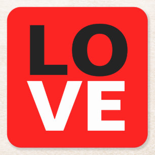 Unik röd bakgrund Kärlek Romantik Underlägg Papper Kvadrat