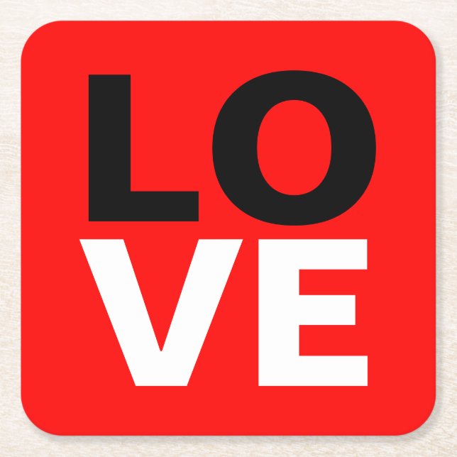 Unik röd bakgrund Kärlek Romantik Underlägg Papper Kvadrat (Framsidan)