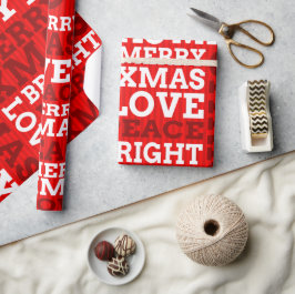 Unik röd icke-traditionell glad jul skript presentpapper