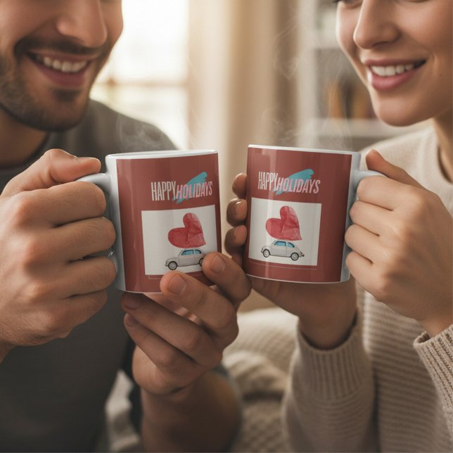 Unik röd julmugge för högtiden kaffemugg (Skapare uppladdad)