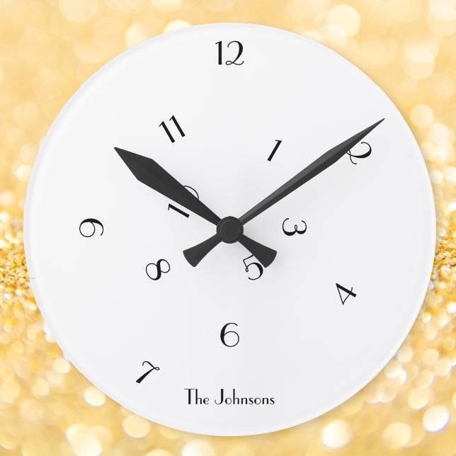 Unik Rolig Blandad Siffra Anpassad Namn Rum Dekora Rund Klocka (Unique Fun Jumbled Numbers Custom Name Room Decor Round Clock)