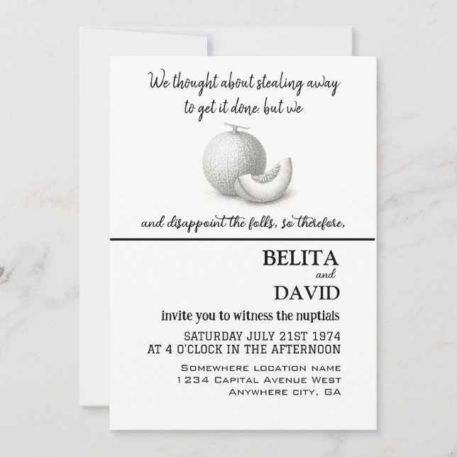 Unik, rolig bröllopsinbjudan inbjudningar (Framsida)