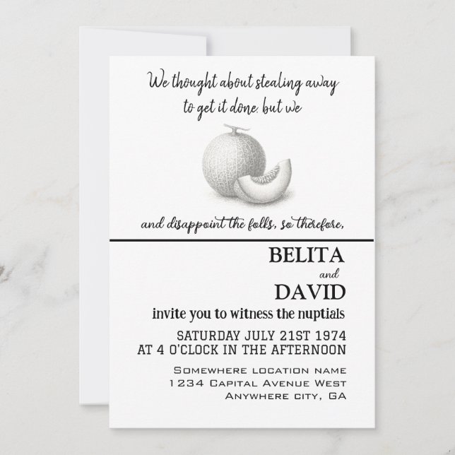 Unik, rolig bröllopsinbjudan inbjudningar (Framsida)