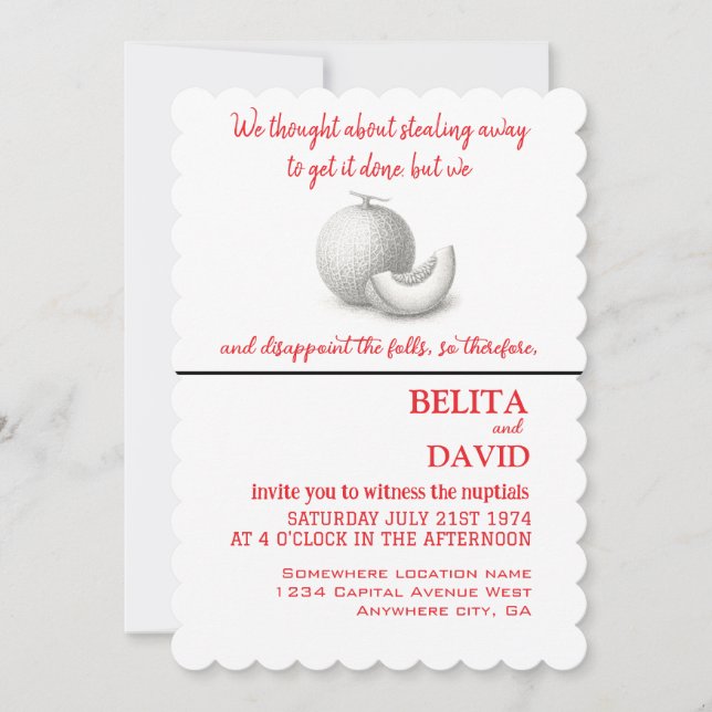 Unik, rolig bröllopsinbjudan inbjudningar (Framsida)