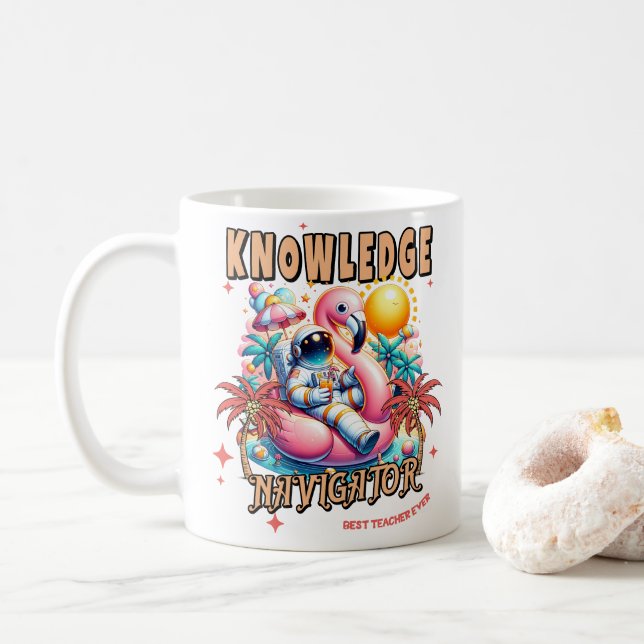Unik, rolig, färglös läraruppskattning Mugg. Kaffemugg (Med munk)