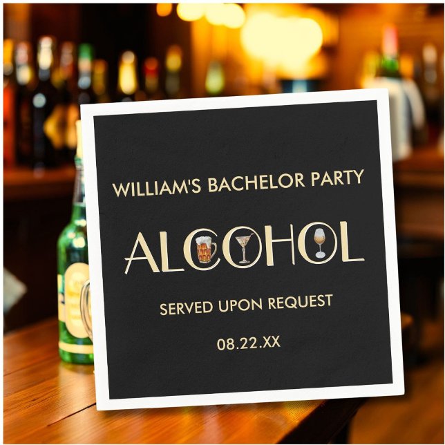 Unik rolig öl vin martini möhippa pappersservett (Skapare uppladdad)