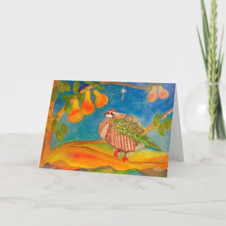 Unik rolig rapphöna i ett härligt Pearträd Helgkort