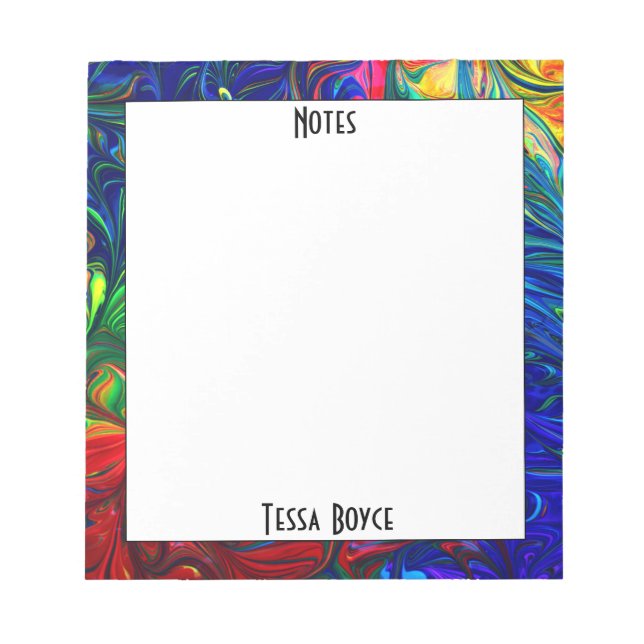 Unik Roligt, färgstark monogrammad Namn Anteckningsblock (Framsida)