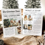 Unik Roligt för nyhetsblad: Ett års fotopul Julkort<br><div class="desc">Gratulerar till högdagrarna i ditt år med vårt unika "What A Year"-kort för julfoto-helgdag. Designat i en modern tidning stil, ger det här kortet ett kreativ för att dina favoritminnen och milstolpar. Med anpassadets sektioner för foton och bildtexter är det perfekten att visa allt som gjorde detta år speciellt. Detta...</div>