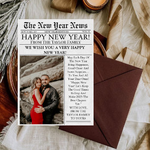 Unik Roligt för nyhetsblad Photo 2025 Gott nytt år Julkort