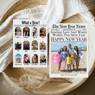 Unik Roligt för tidningar ett år nytt år 2025 Julkort