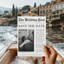 Unik Roligt för tidningsfoto Spara datum Bröllop I