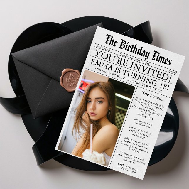 Unik Roligt - foto 18:e Födelsedagsfesten för nyhe Inbjudningar (Skapare uppladdad)