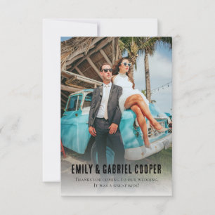 Unik Roligt Kitschy Honeymoon Photo Bröllop Tack Kort