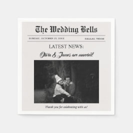 Unik Roligt Newspaper Bröllop Photo Pappersservett